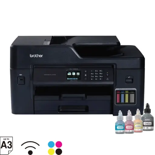 [BWBRP1009] MFC-T4500DW A3 Inkjet MFC Refill Ink Tank Wireless Duplex All-in-One Efficiency Engineered - A3 Refill Ink Tank Multi-Function Centre with Wireless & Ethernet Connectivity, Automatic 2-sided Colour Print, ADF - Scan/Copy/Fax. Professionally Designed for Fast Print Speeds, Low Cost High Resolution Photo Quality with Ultra High Yield Ink Bottles, Wi-Fi Direct, Mobile & USB Print