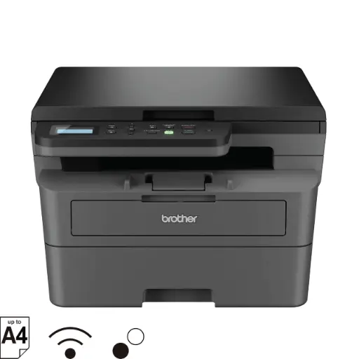 [BWBRP1012] Brother DCP-L2605DW 2 in 1 (ID) Copy Button Auto Duplex Laser Printer, 30 PPM, Print Scan Copy, LCD Display, 256 MB Memory, (WiFi WiFi Direct LAN USB), 250 Sheet Paper Tray, Free Installation