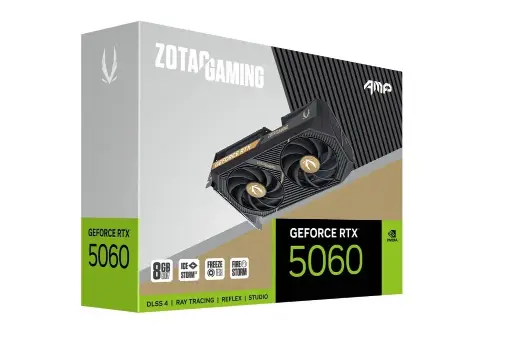 [BWZCGP1018] ZOTAC GAMING GeForce RTX 5060 AMP 8GB DUAL FAN Graphics Card, ZT-B50600F-10M