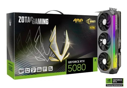 [BWZCGP1032] ZOTAC GAMING GeForce RTX 5080 AMP Extreme INFINITY ULTRA 16GB TRIPLE FAN Graphics Card, ZT-B50800BU-10P