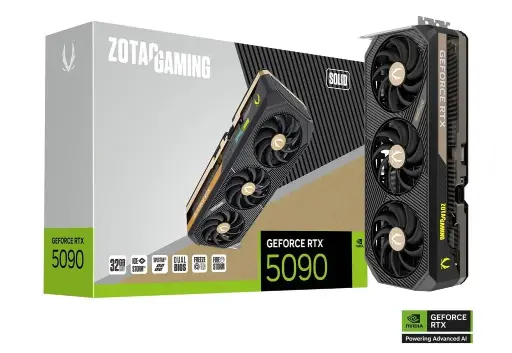 [BWZCGP1033] ZOTAC GAMING GeForce RTX 5090 SOLID 32GB TRIPLE FAN Graphics Card, ZT-B50900D-10P