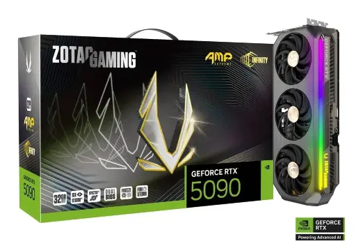 [BWZCGP1035] ZOTAC GAMING GeForce RTX 5090 AMP Extreme INFINITY 32GB TRIPLE FAN Graphics Card, ZT-B50900B-10P