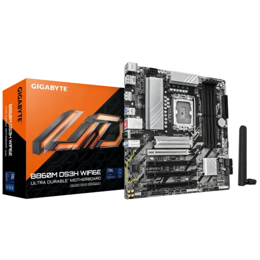 [BWGBMB1033] GIGABYTE  B860M DS3H WIFI6E Motherboard /Wi-Fi6E/DDR5 9066/PCIe 5.0 M.2/2.5GbE LAN/Triple Display/USB 3.2 Gen2/Micro ATX