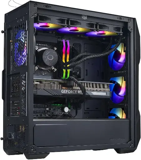 [BWAD1002] Bluewave Pro Gaming PC -Cooler Master  K501L - AMD Ryzen R7-9700X - NVIDIA GeForce RTX 4070Ti Corsair- 64 GB DDR5 5200MHz - 1 TB NVMe SSD- 4 TB WD HDD -DOS– High Performance Gaming PC Desktop