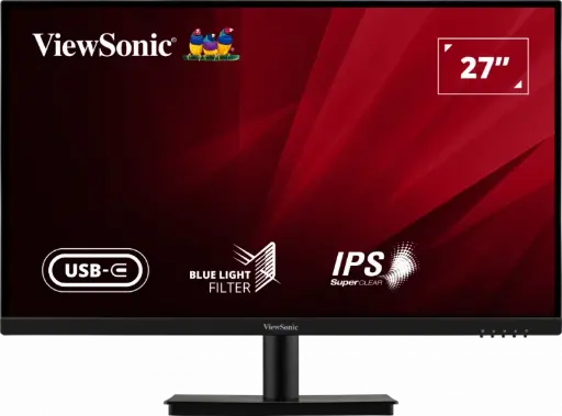 [BWVSMON1001] ViewSonic (from USA) 68.58 Cm (27") SuperClear IPS 4k UHD 3840 x 2160 Monitor with Single Cable Solution & 65W Laptop Charge Back, HDR10, Eye ProTech, Dual Speaker, HDMI | DP | USB-C - VA2709U-4K