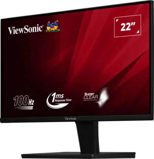 [BWVSMON1011] ViewSonic (USA Brand) - VA2215-H-1N, 22-inch (55.88cm) Full HD 1080p Monitor, SuperClear® VA Panel, 100Hz, 1ms, AMD FreeSync, 104% sRGB, Eye ProTech+, HDMI, VGA, ViewMode, Anti-Glare, VESA Mountable